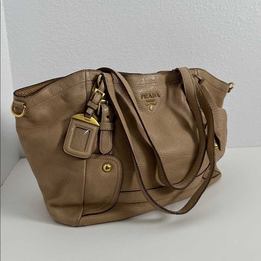 Prada Leather Tote with Gold Hardware - Picture 13 of 14